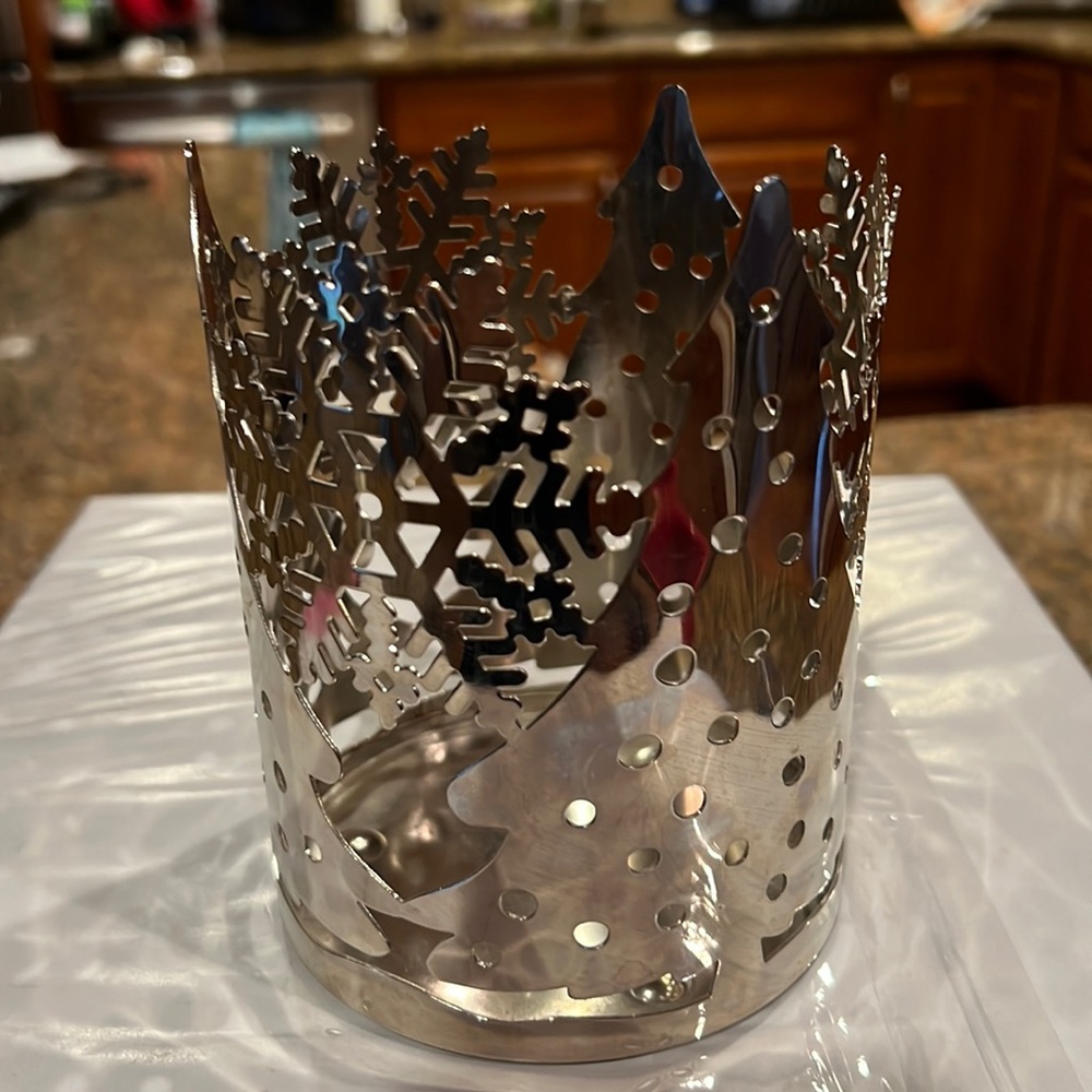 Christmas candle holder silver